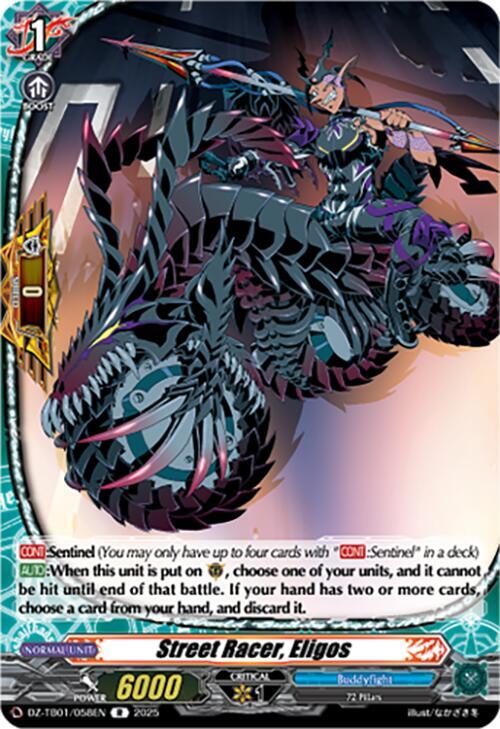 Cardfight Vanguard DZ-TB01: Future Card Buddyfight Street Racer, Eligos DZ-TB01/058EN R Near Mint