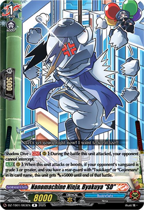 Cardfight Vanguard DZ-TB01: Future Card Buddyfight Nanomachine Ninja, Byakuya "SD" DZ-TB01/063EN R Near Mint
