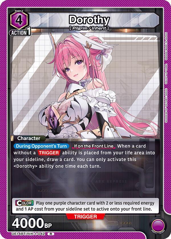Union Arena UE14BT: GODDESS OF VICTORY: NIKKE Dorothy (042) UE14BT/NIK-1-042 Rare Near Mint Foil