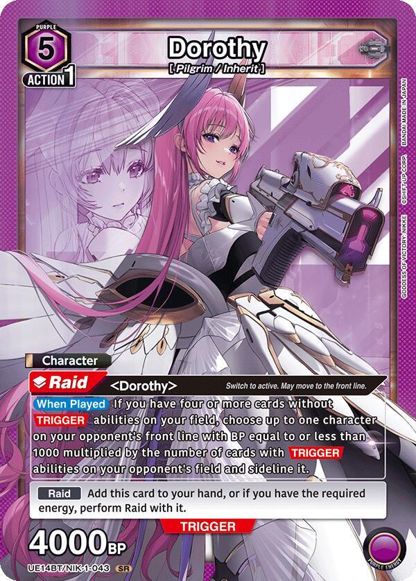 Union Arena UE14BT: GODDESS OF VICTORY: NIKKE Dorothy (043) UE14BT/NIK-1-043 Super Rare Near Mint Foil