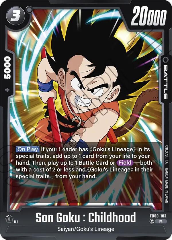 Dragon Ball Super: Fusion World Saiyan's Pride Son Goku : Childhood FB08-103 Rare Near Mint Holofoil