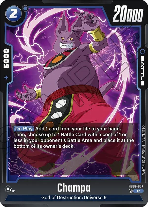 Dragon Ball Super: Fusion World Saiyan's Pride Champa FB08-037 Rare Near Mint Holofoil