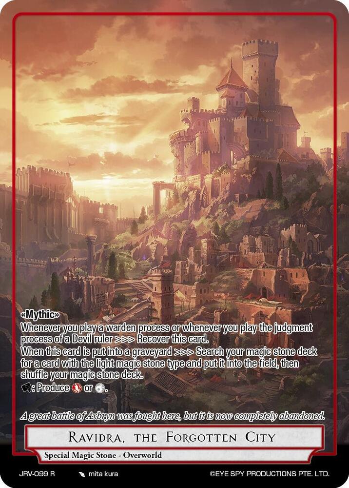 Force of Will Journey to Ravidra Ravidra, the Forgotten City JRV-099 R Rare Near Mint