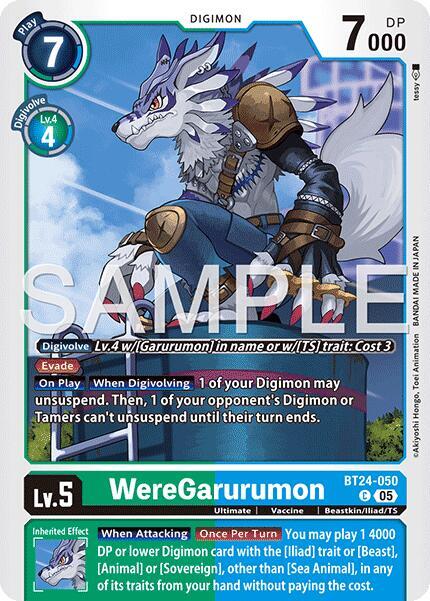 Digimon Card Game Time Stranger WereGarurumon BT24-050 C Common Near Mint