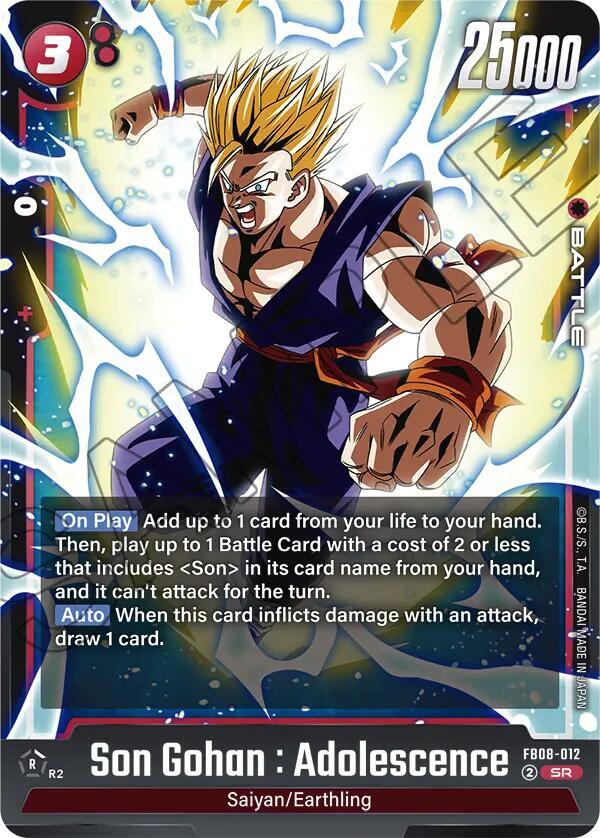 Dragon Ball Super: Fusion World Saiyan's Pride Son Gohan : Adolescence - FB08-012 FB08-012 Super Rare Near Mint Holofoil