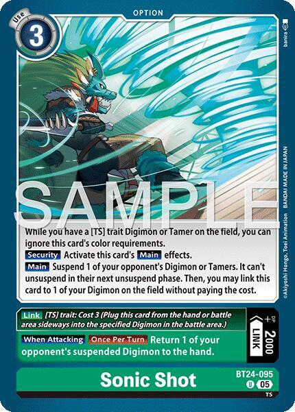Digimon Card Game Time Stranger Sonic Shot BT24-095 U Uncommon Near Mint