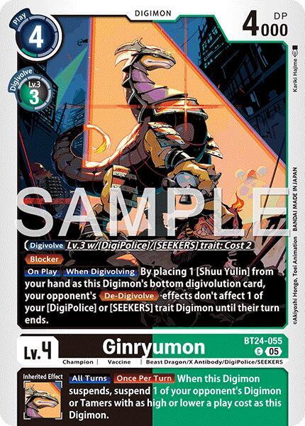Digimon Card Game Time Stranger Ginryumon BT24-055 C Common Near Mint
