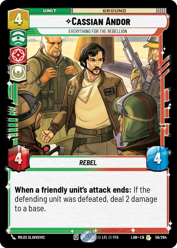 Star Wars: Unlimited A Lawless Time Cassian Andor - Everything for the Rebellion 56/264 Rare Near Mint