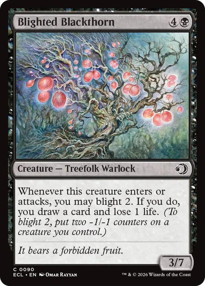 Magic Lorwyn Eclipsed Blighted Blackthorn 90 C Near Mint Foil