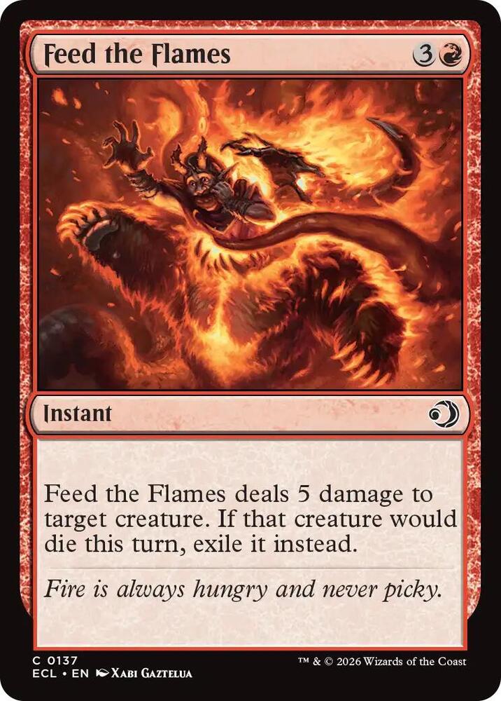 Magic Lorwyn Eclipsed Feed the Flames 137 C Near Mint Foil