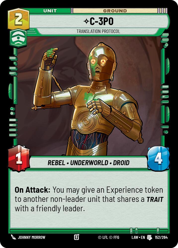 Star Wars: Unlimited A Lawless Time C-3PO - Translation Protocol 152/264 Uncommon Near Mint