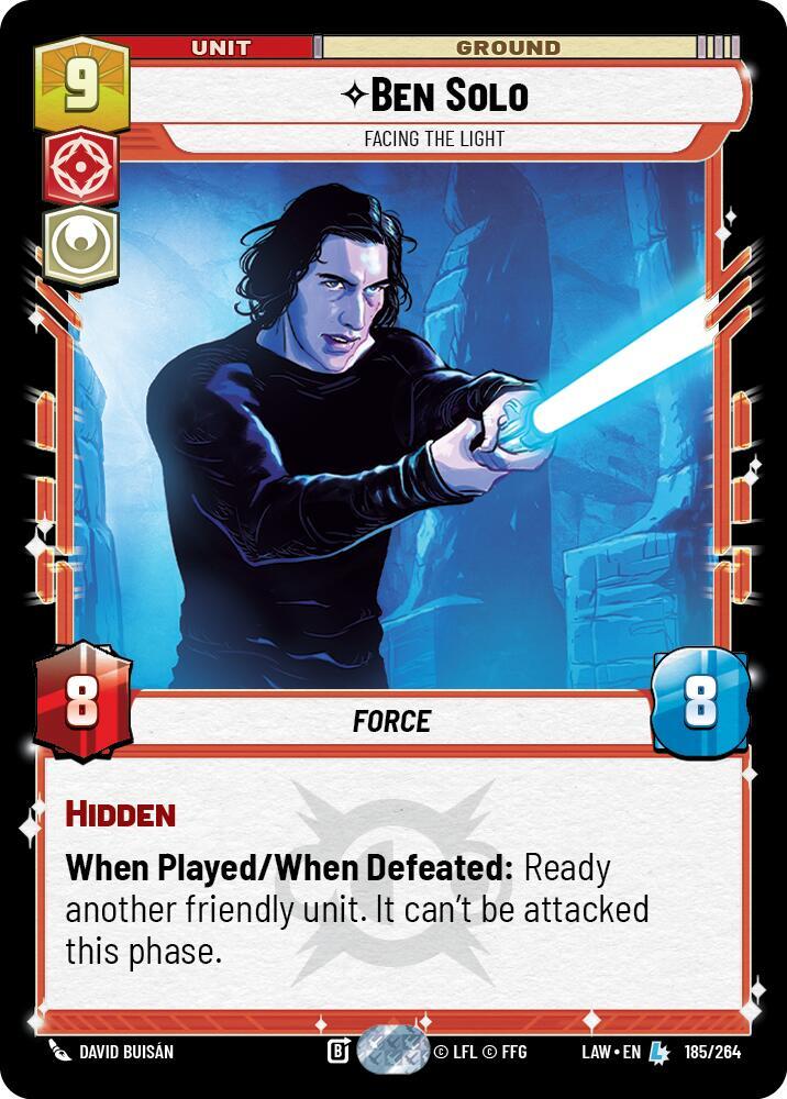 Star Wars: Unlimited A Lawless Time Ben Solo - Facing the Light 185/264 Legendary Near Mint