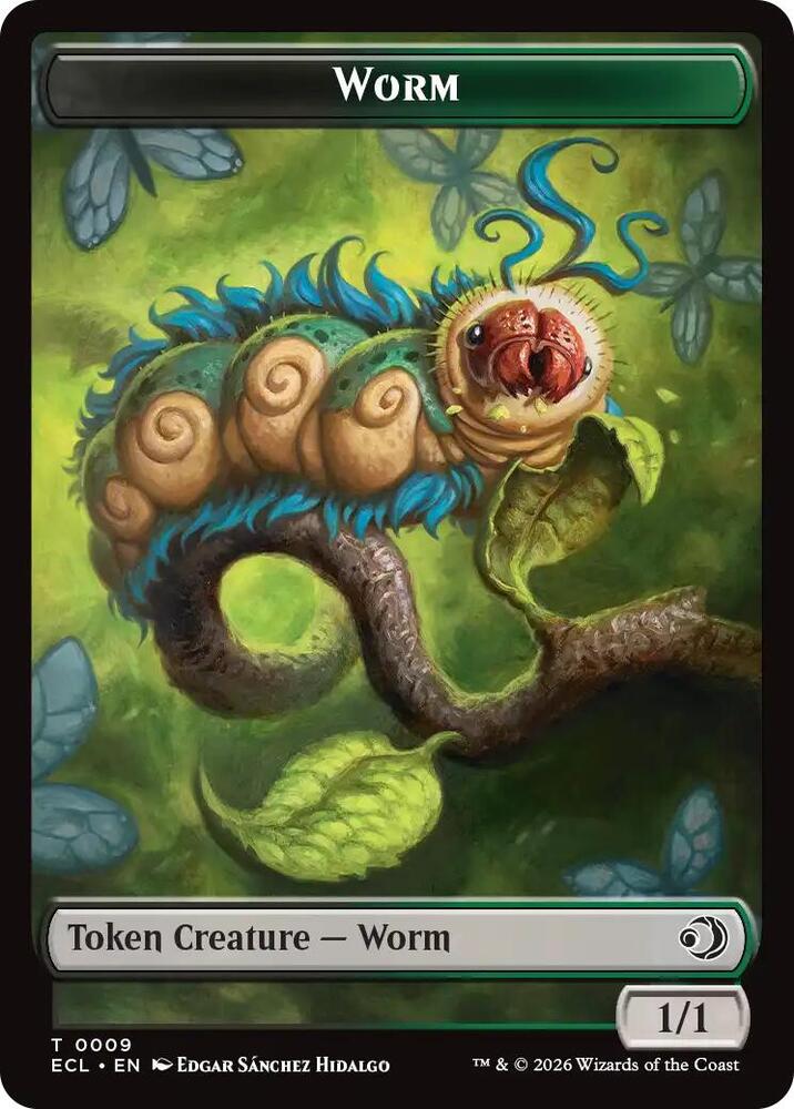 Magic Lorwyn Eclipsed Merfolk // Worm Double-Sided Token 8 // 9 T Near Mint