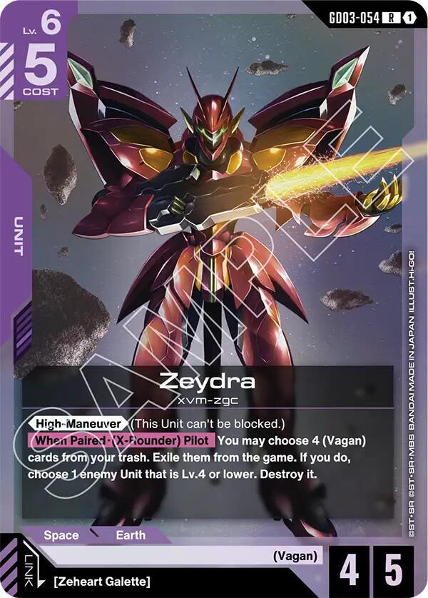 Gundam Card Game Steel Requiem Zeydra GD03-054 Rare Near Mint Holofoil