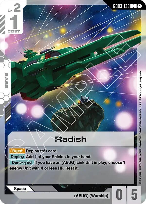 Gundam Card Game Steel Requiem Radish GD03-132 Common Near Mint