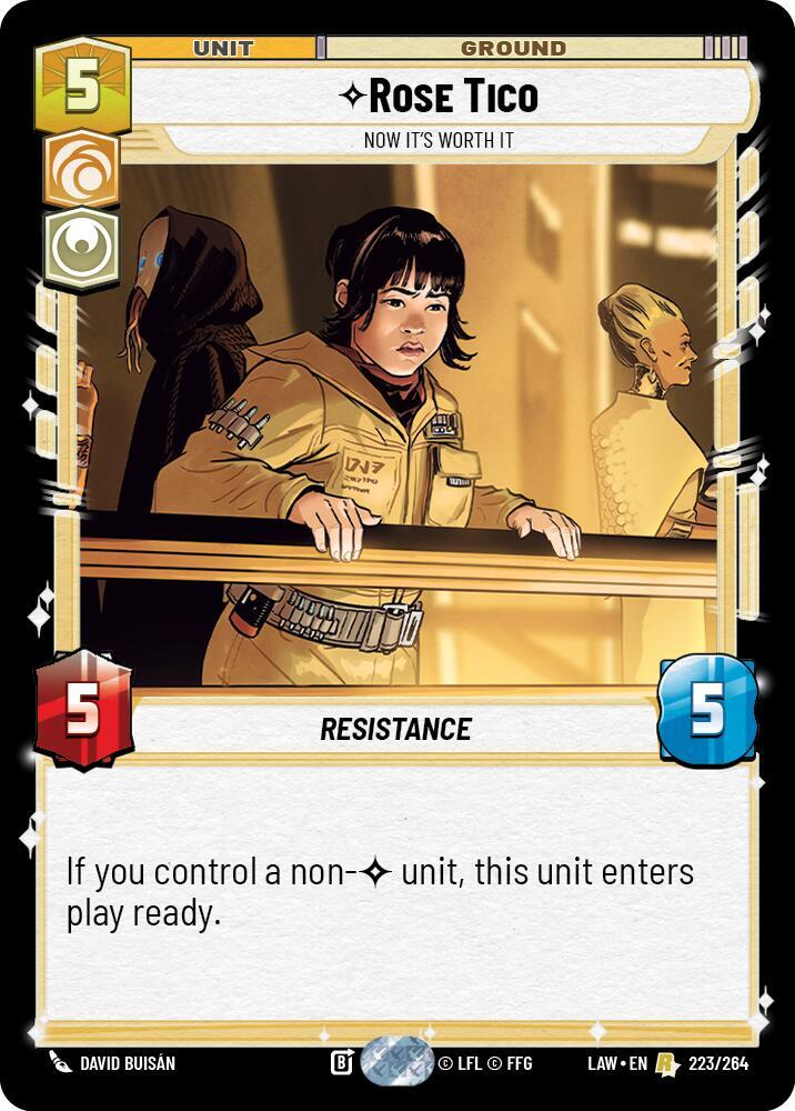 Star Wars: Unlimited A Lawless Time Rose Tico - Now It's Worth It 223/264 Rare Near Mint