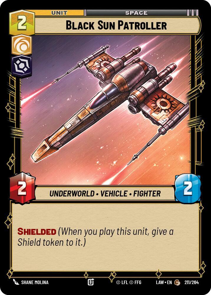 Star Wars: Unlimited A Lawless Time Black Sun Patroller 211/264 Common Near Mint