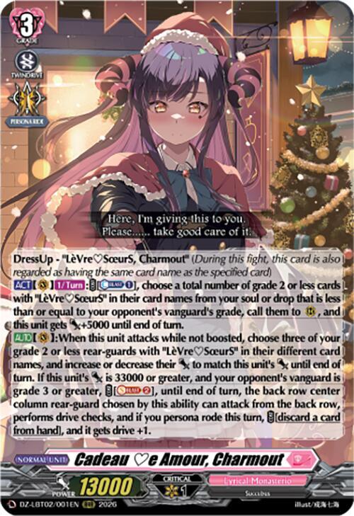 Cardfight Vanguard DZ-LBT02: Lyrical Monasterio Season of Wonders Cadeau e Amour, Charmout DZ-LBT02/001EN RRR Near Mint