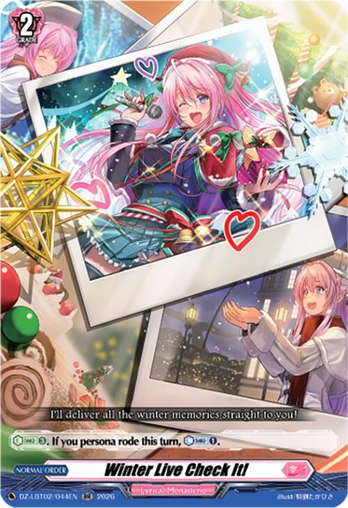 Cardfight Vanguard DZ-LBT02: Lyrical Monasterio Season of Wonders Winter Live Check It! DZ-LBT02/044EN RR Near Mint