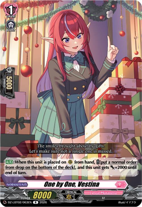Cardfight Vanguard DZ-LBT02: Lyrical Monasterio Season of Wonders One by One, Vestina DZ-LBT02/063EN R Near Mint