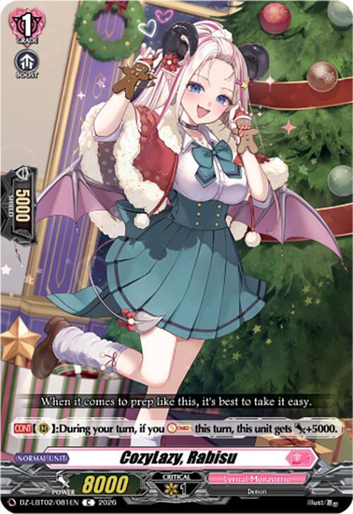 Cardfight Vanguard DZ-LBT02: Lyrical Monasterio Season of Wonders CozyLazy, Rabisu DZ-LBT02/081EN C Near Mint