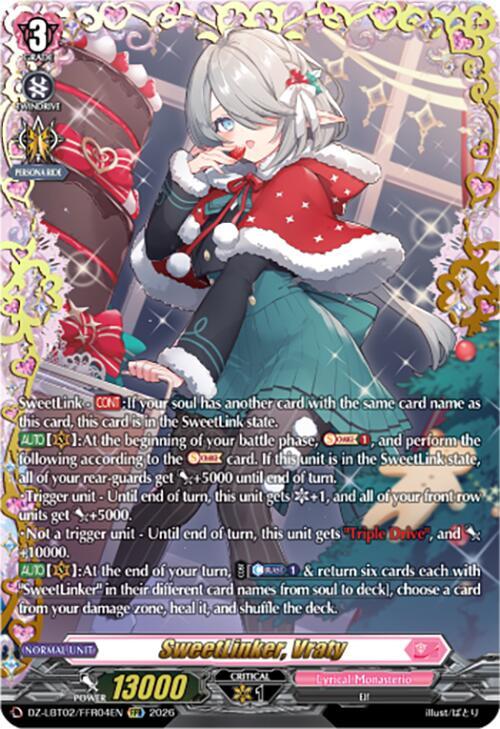 Cardfight Vanguard DZ-LBT02: Lyrical Monasterio Season of Wonders SweetLinker, Vraty (FFR) DZ-LBT02/FFR04EN Double Frame Rare Near Mint