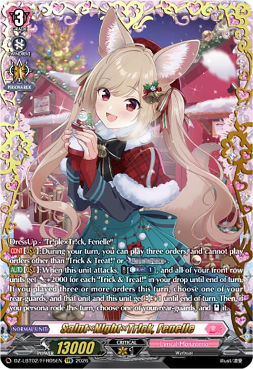 Cardfight Vanguard DZ-LBT02: Lyrical Monasterio Season of Wonders Sa!ntN!ghtTr!ck, Fenelle (FFR) DZ-LBT02/FFR05EN Double Frame Rare Near Mint