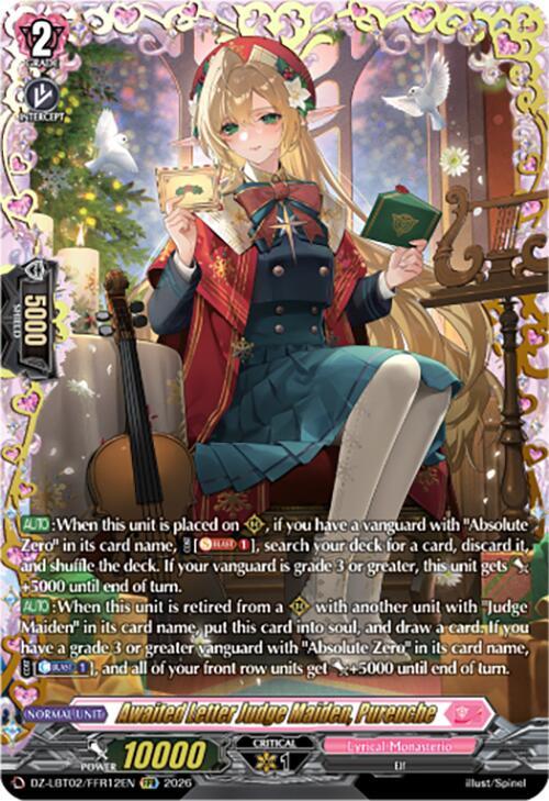 Cardfight Vanguard DZ-LBT02: Lyrical Monasterio Season of Wonders Awaited Letter Judge Maiden, Pureuche (FFR) DZ-LBT02/FFR12EN Double Frame Rare Near Mint
