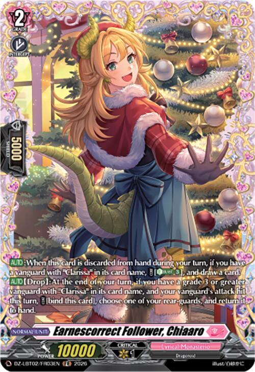 Cardfight Vanguard DZ-LBT02: Lyrical Monasterio Season of Wonders Earnescorrect Follower, Chiaaro (FR) DZ-LBT02/FR03EN Frame Rare Near Mint