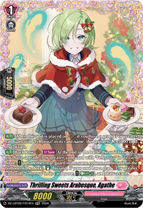 Cardfight Vanguard DZ-LBT02: Lyrical Monasterio Season of Wonders Thrilling Sweets Arabesque, Agathe (FR) DZ-LBT02/FR14EN Frame Rare Near Mint