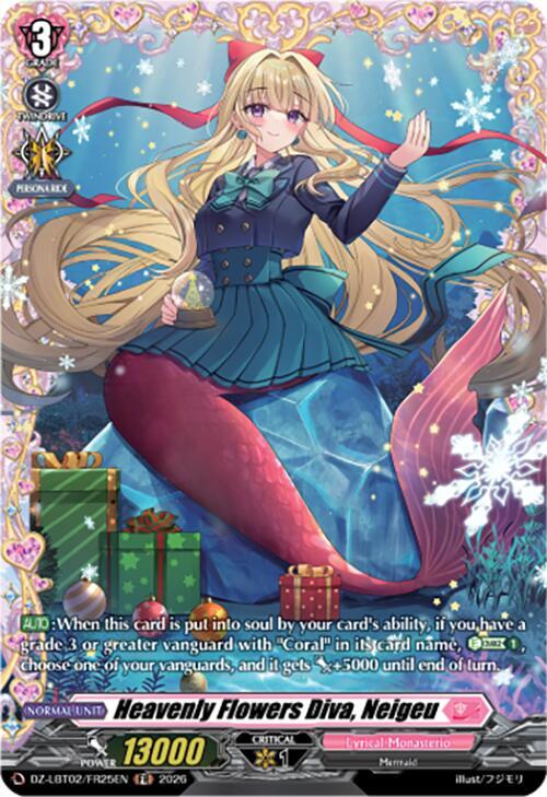 Cardfight Vanguard DZ-LBT02: Lyrical Monasterio Season of Wonders Heavenly Flowers Diva, Neigeu (FR) DZ-LBT02/FR25EN Frame Rare Near Mint