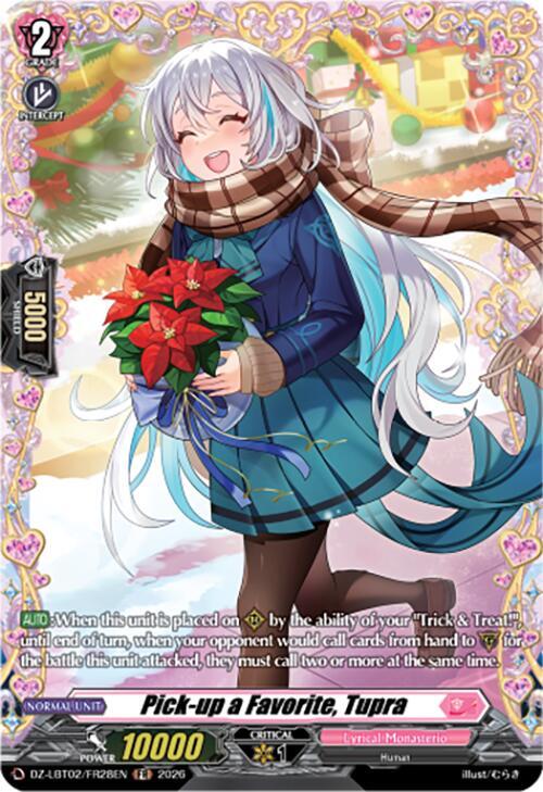 Cardfight Vanguard DZ-LBT02: Lyrical Monasterio Season of Wonders Pick-up a Favorite, Tupra (FR) DZ-LBT02/FR28EN Frame Rare Near Mint