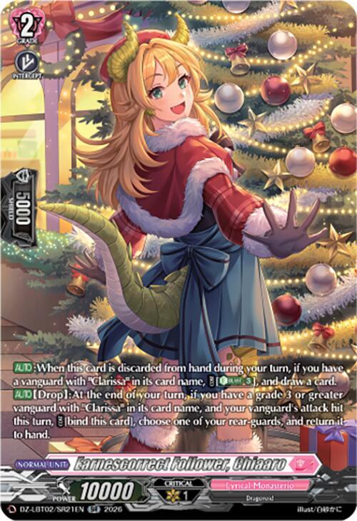 Cardfight Vanguard DZ-LBT02: Lyrical Monasterio Season of Wonders Earnescorrect Follower, Chiaaro (SR) DZ-LBT02/SR21EN SR Near Mint