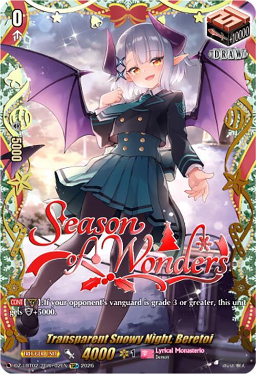 Cardfight Vanguard DZ-LBT02: Lyrical Monasterio Season of Wonders Transparent Snowy Night, Beretoi (TGR+) DZ-LBT02/TGR+02EN TGR+ Near Mint