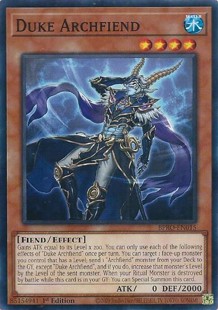 YuGiOh Burst Protocol Duke Archfiend BPRO-EN015 Common Near Mint 1st Edition