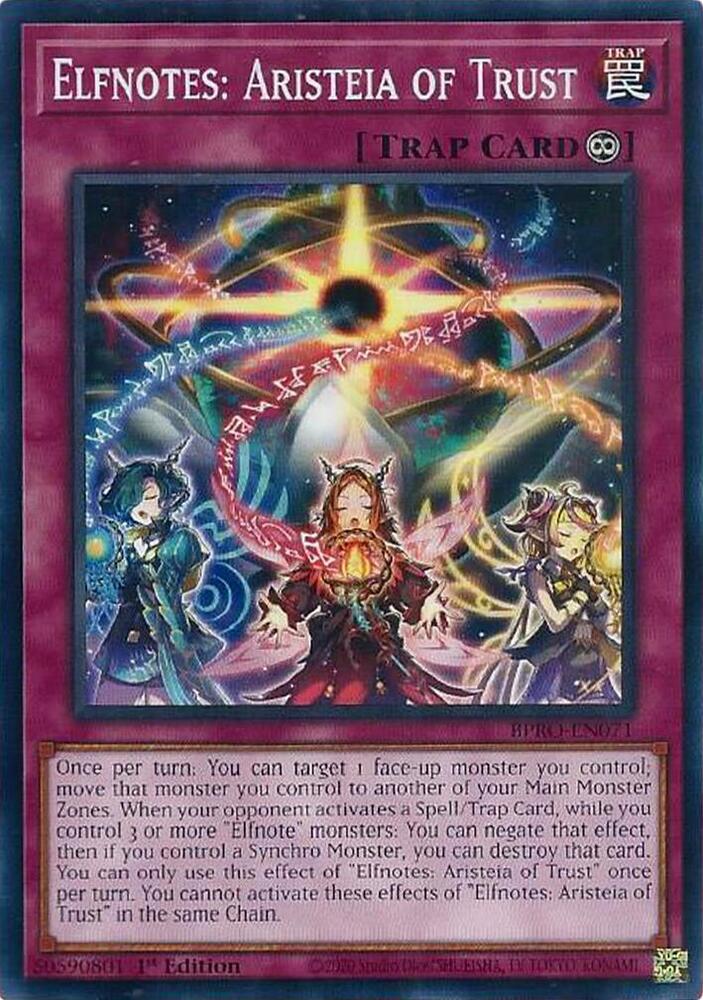 YuGiOh Burst Protocol Elfnotes: Aristeia of Trust BPRO-EN071 Common Near Mint 1st Edition