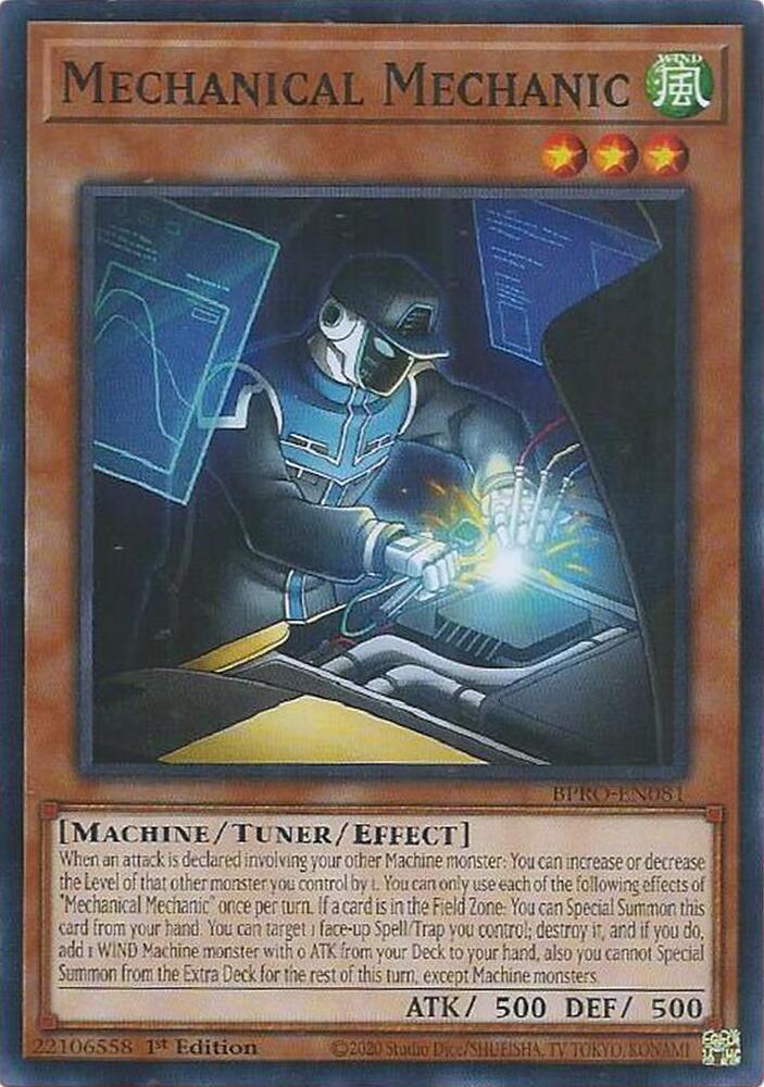 YuGiOh Burst Protocol Mechanical Mechanic BPRO-EN081 Common Near Mint 1st Edition