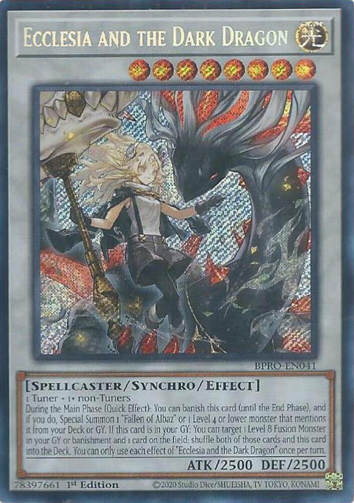 YuGiOh Burst Protocol Ecclesia and the Dark Dragon BPRO-EN041 Secret Rare Near Mint 1st Edition