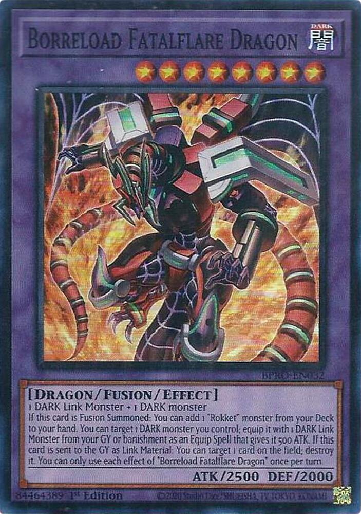 YuGiOh Burst Protocol Borreload Fatalflare Dragon BPRO-EN032 Super Rare Near Mint 1st Edition