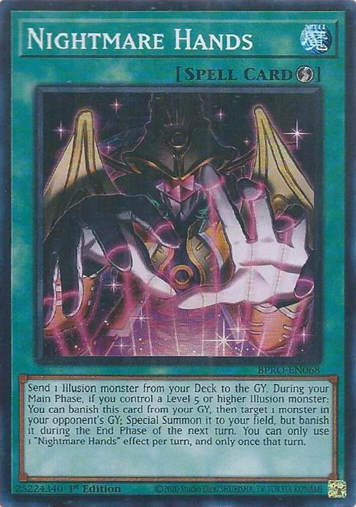 YuGiOh Burst Protocol Nightmare Hands BPRO-EN068 Super Rare Near Mint 1st Edition