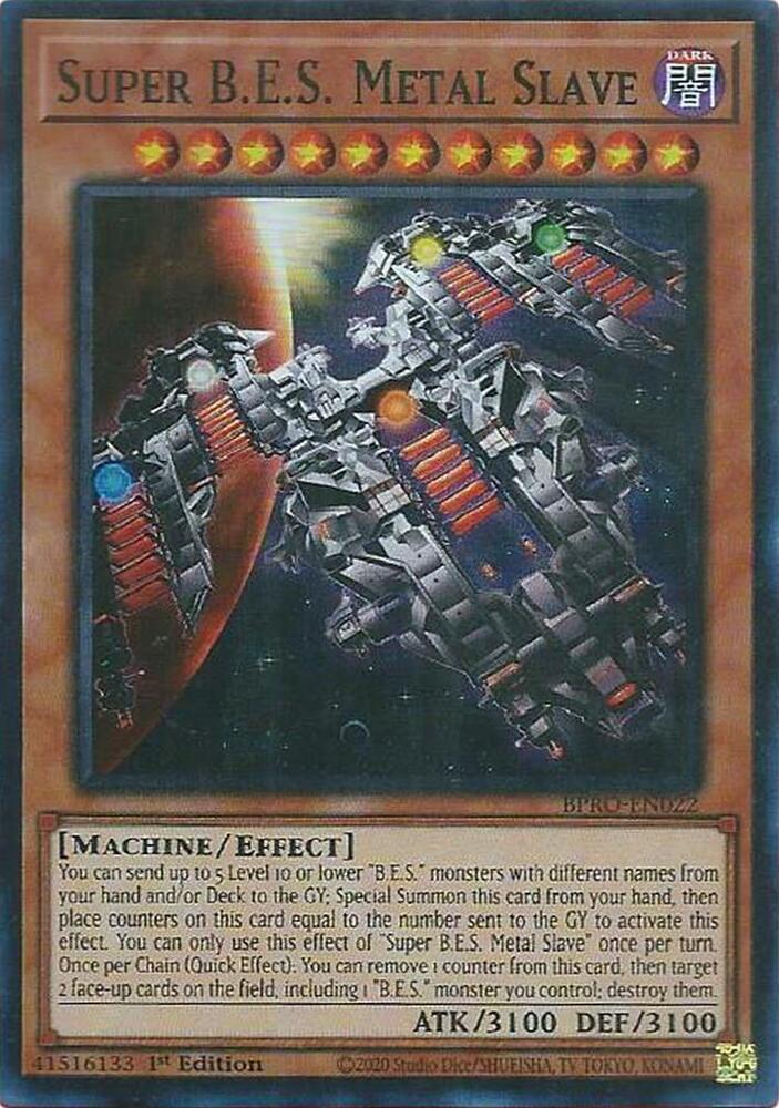 YuGiOh Burst Protocol Super B.E.S. Metal Slave BPRO-EN022 Super Rare Near Mint 1st Edition