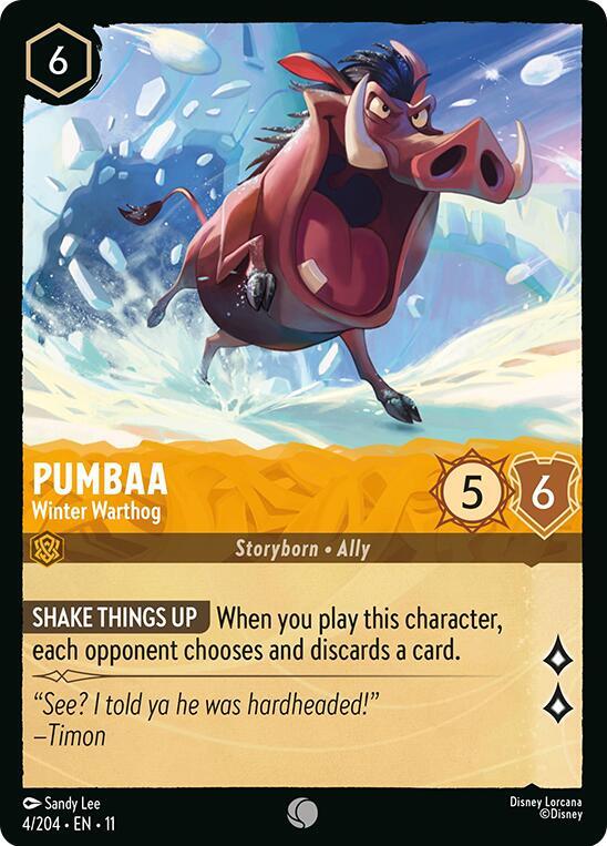 Lorcana TCG Winterspell Pumbaa - Winter Warthog 4/204 Common Near Mint