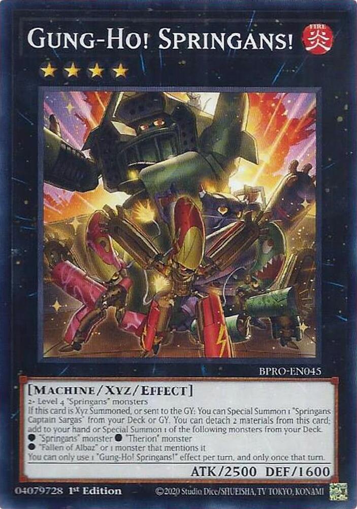 YuGiOh Burst Protocol Gung-Ho! Springans! BPRO-EN045 Common Near Mint 1st Edition