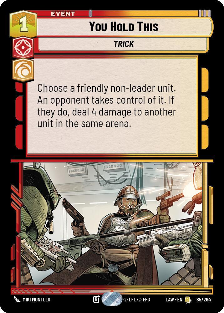 Star Wars: Unlimited A Lawless Time You Hold This 85/264 Rare Near Mint