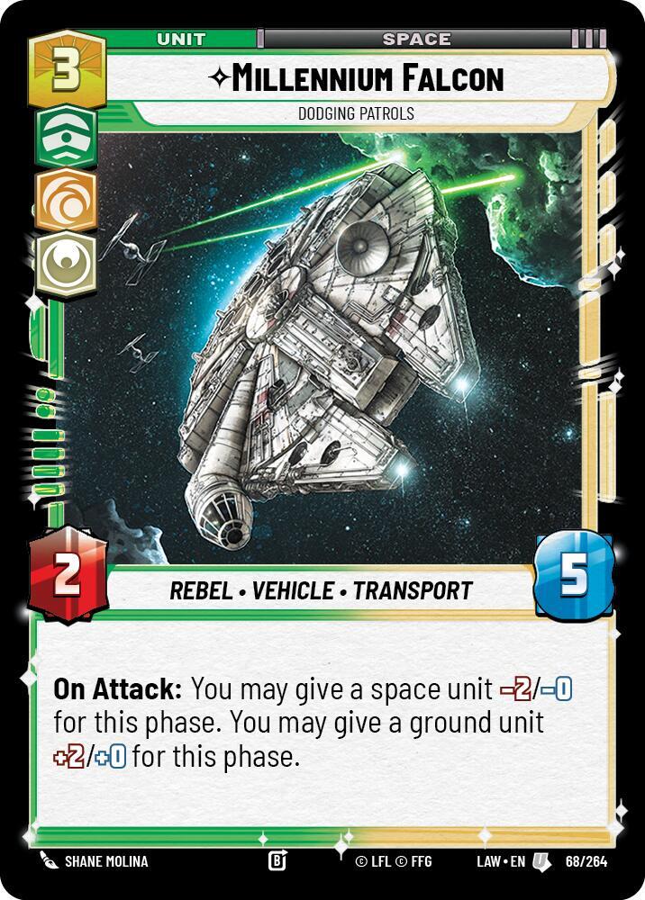 Star Wars: Unlimited A Lawless Time Millennium Falcon - Dodgin Patrols 68/264 Uncommon Near Mint
