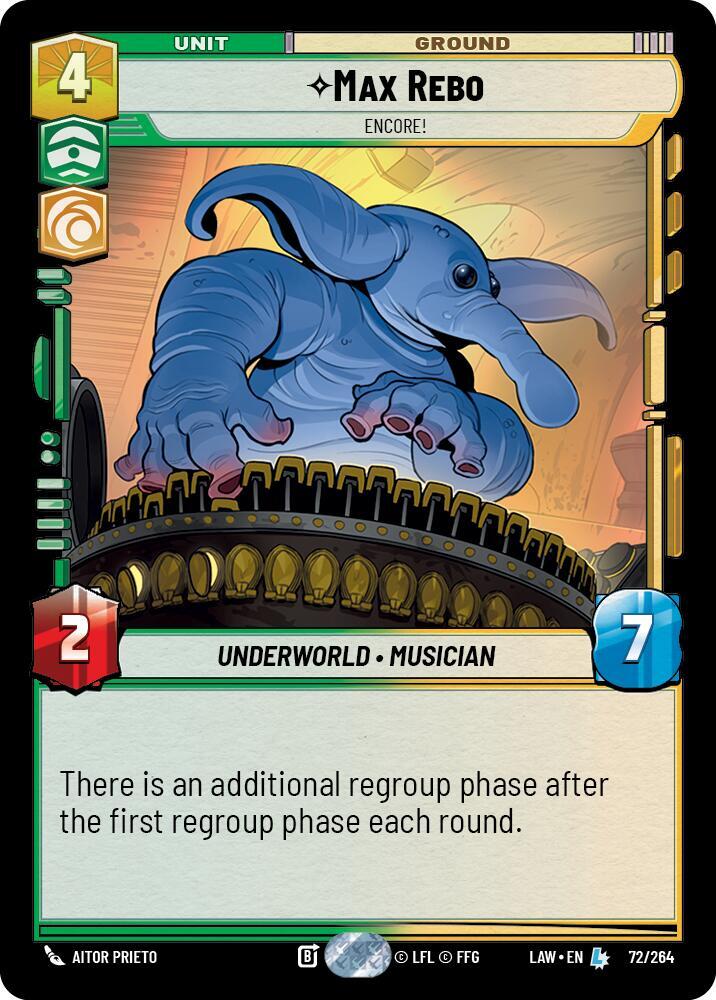 Star Wars: Unlimited A Lawless Time Max Rebo - Encore! 72/264 Legendary Near Mint