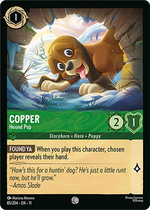 Lorcana TCG Winterspell Copper - Hound Pup 85/204 Common Near Mint