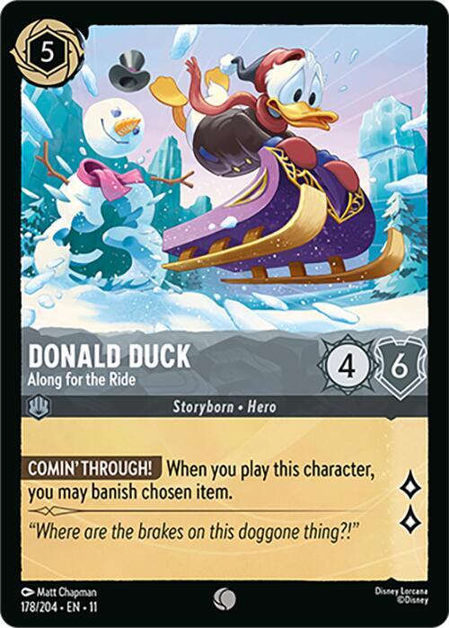Lorcana TCG Winterspell Donald Duck - Along for the Ride 178/204 Common Near Mint