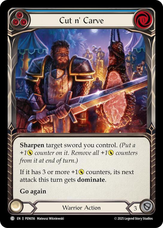 Flesh & Blood TCG Compendium of Rathe Cut N' Carve (Blue) PEN056 Common Near Mint