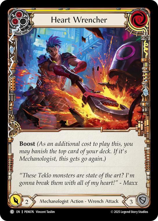 Flesh & Blood TCG Compendium of Rathe Heart Wrencher (Yellow) PEN076 Common Near Mint